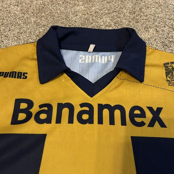 PUMAS MEXICO Banamex Jersey Small S Blue/Gold Soccer Futbol Football Coke - Picture 3 of 7